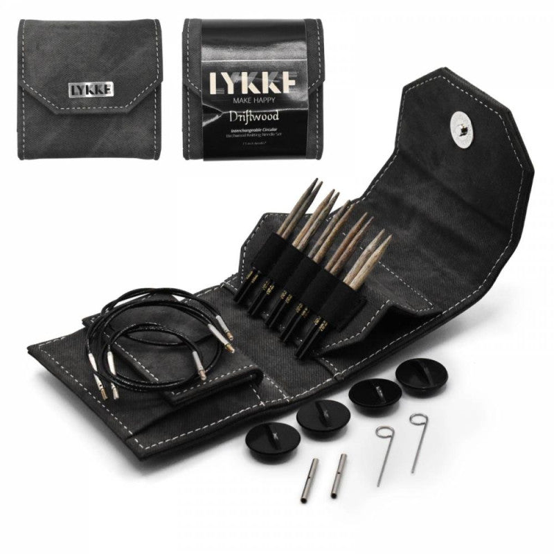 LYKKE Driftwood 3.5" Interchangeable Circular Starter Set - Grey Denim Case