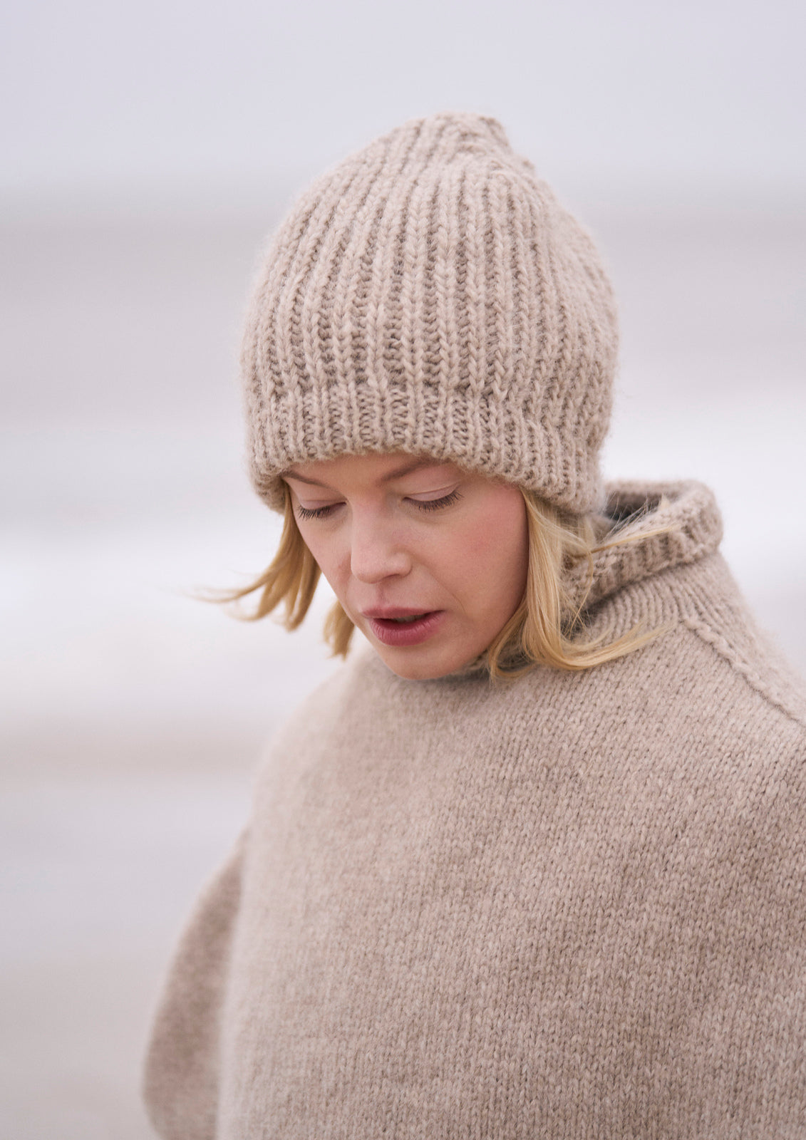 A Rowan Mode Softest Alpaca Pattern - Sandbank + Shore Hat and Poncho (PDF)