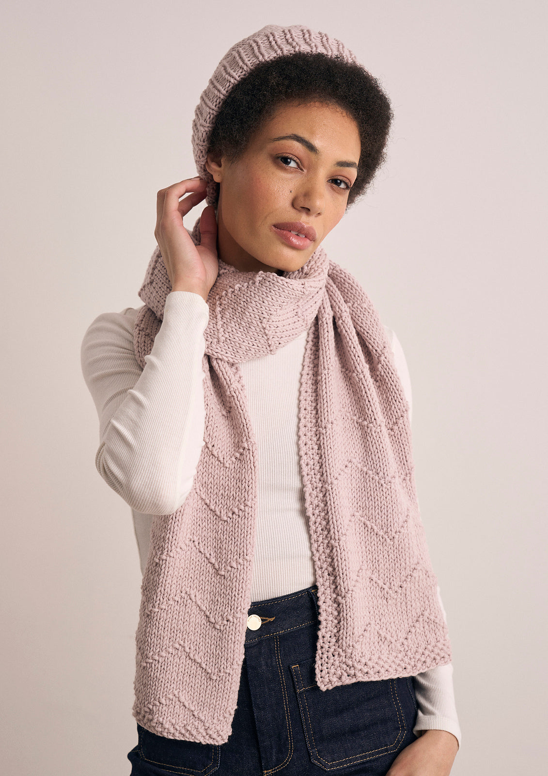A Rowan Mode Merino Soft Pattern - Holkham Hat & Scarf (PDF)