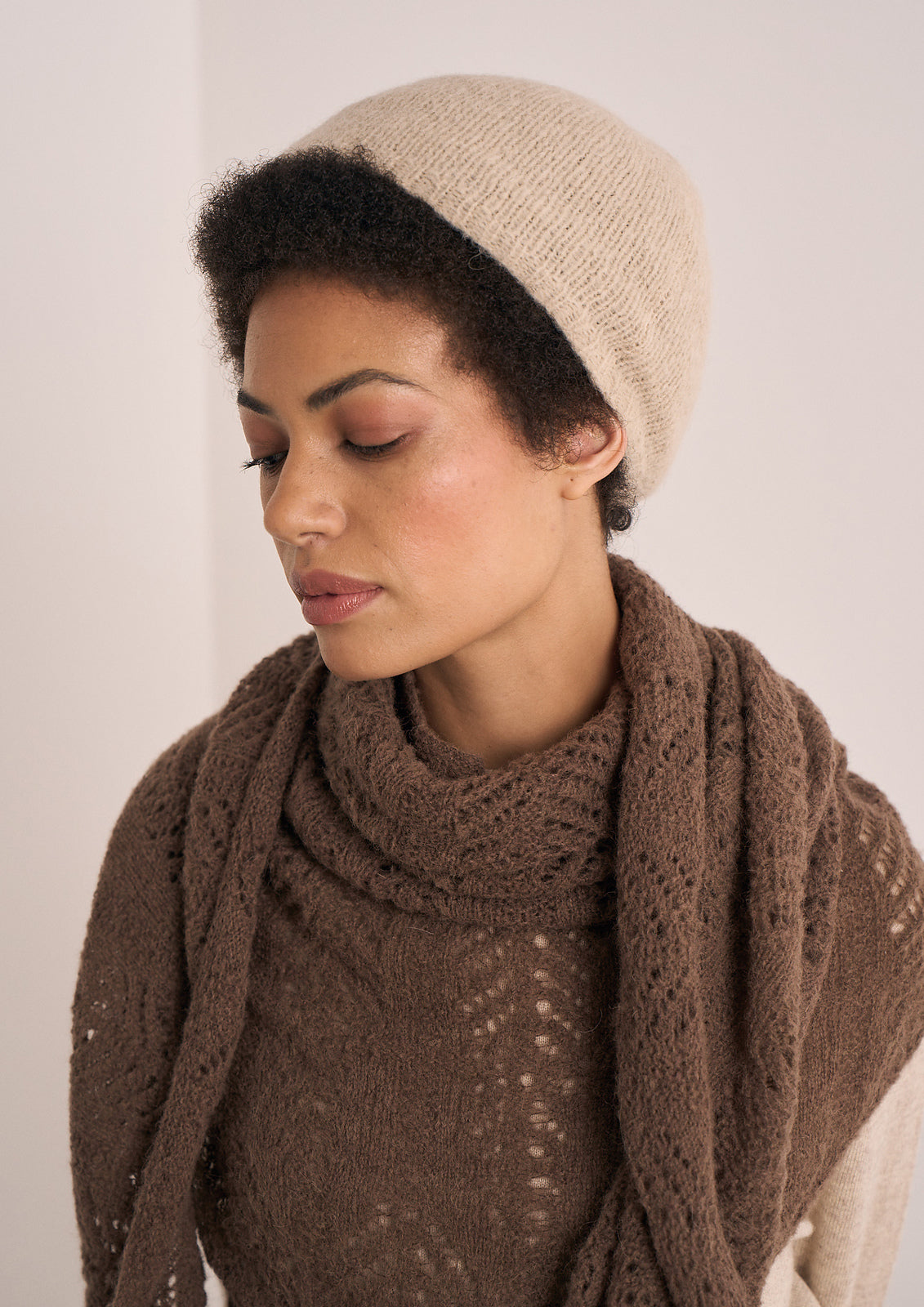 A Rowan Mode Alpaca Haze Pattern - Pier + Metton Hat and Shawl (PDF)