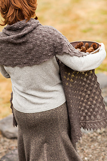 A Churchmouse Yarns and Teas Pattern - Fir Cone Scarf &amp; Wrap (PDF)