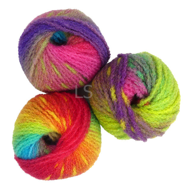 Lang Cashmere Light Color - Red/Green/Blue (Color #0001) knitting and crochet yarn for sale at Live Stitch