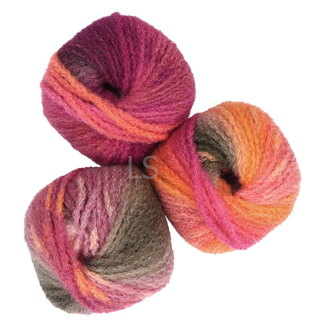 Lang Cashmere Light Color - Purple/Orange/Green (Color #0003) knitting and crochet yarn on sale at Live Stitch