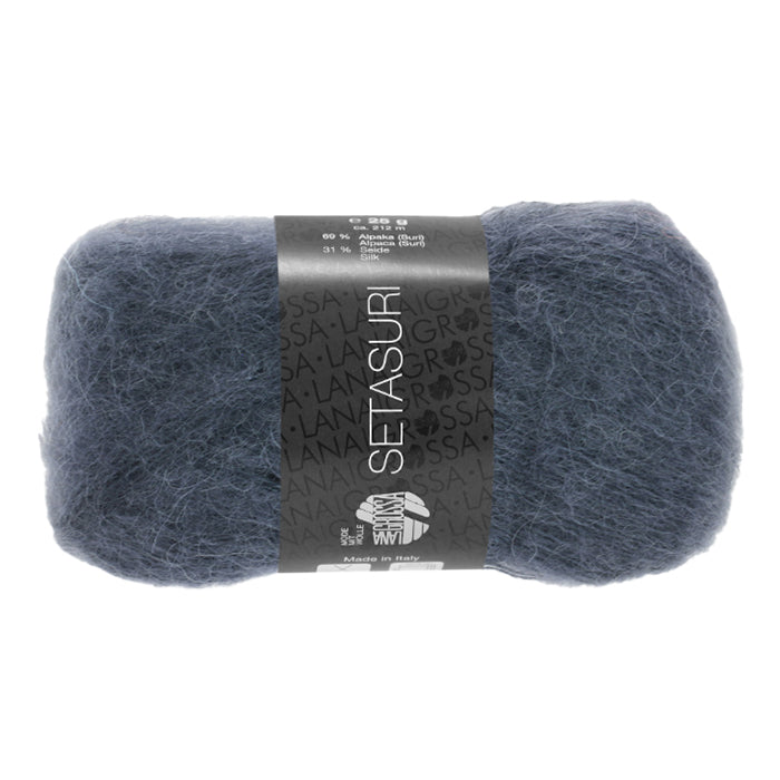 Lana Grossa Setasuri - Navy (Color #12) Knitting and Crochet Yarn at Live Stitch
